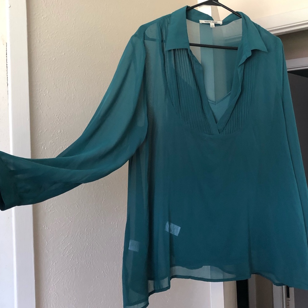 Long sleeve blouse-teal